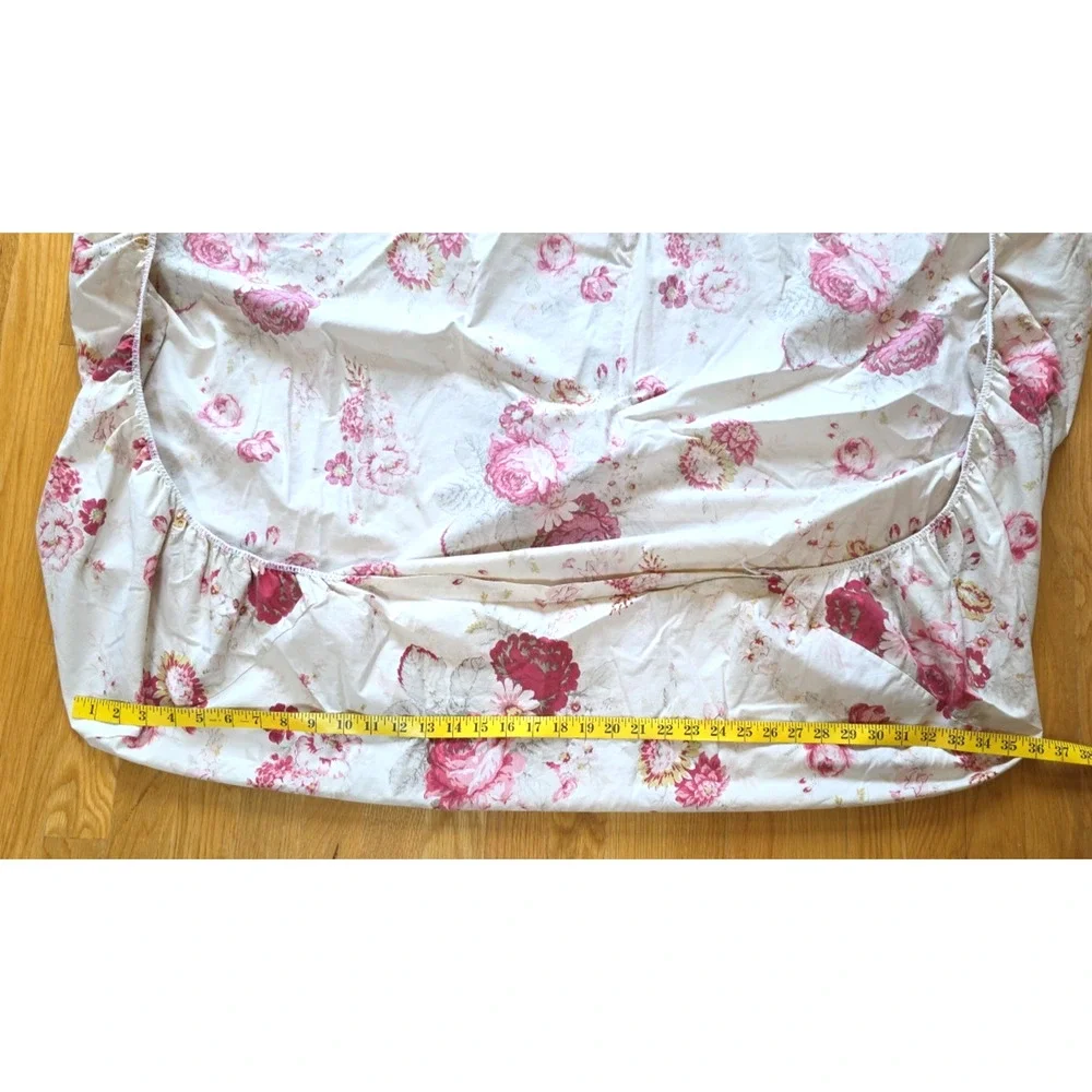 Waverly Rose Garden twin Fitted Sheet Vtg Cottage Shabby Chic Grannycore